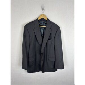 Austin Reed Executive Pinstripe Wool Blazer 44S Short Dark Gray 2 Button